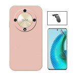 Kit film hydrogel + etui silicone liquide + support magntique l phonecare pour honor magic6 lite - rose ...