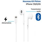 Kit pi�ton st�r�o compatible iphone 7 / 8 / x / xs / xr / xsmax blanc