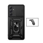 Kit support magnetique l + etui magnetique militaire slidewindow phonecare pour samsung galaxy a55 5g ...