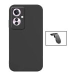 Kit support magn�tique l + etui de silicone liquide phonecare pour oppo reno11 f - noir