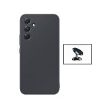 Kit support magn�tique + etui silicone liquide phonecare pour samsung galaxy a55 5g - noir