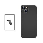 Kit support magn�tique l safe driving voiture + coque silicone liquide pour apple iphone 14 - noir