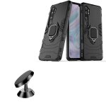 Kit support magntique de voiture + coque 3x1 military defender pour xiaomi mi note 10 lite