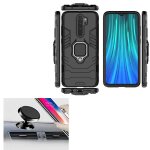 Kit support magntique de voiture + coque 3x1 military defender pour xiaomi redmi note 8 pro