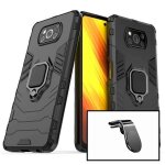 Kit support magn�tique l pour voiture + coque military defender 3x1 anti - impact pour xiaomi poco x3 ...