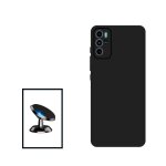 Kit support magn�tique de voiture + coque silicone liquide pour motorola moto g60s - noir