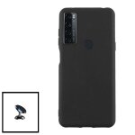 Kit support magn�tique de voiture + coque en silicone liquide pour oppo a15 - noir