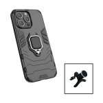 Kit support magn�tique de voiture renforc� + coque 3x1 military defender pour apple iphone 15 plus - ...