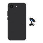 Kit support voiture magn�tique + coque en silicone liquide phonecare pour apple iphone 17e - noir