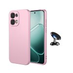 Kit support voiture magntique + coque en silicone liquide phonecare pour oppo a6 pro - rose