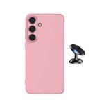 Kit support voiture magn�tique + coque en silicone liquide phonecare pour samsung galaxy s26 - rose