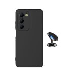 Kit support voiture magn�tique + coque en silicone liquide phonecare pour xiaomi redmi 15 - noir
