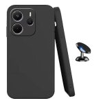 Kit support voiture magn�tique + coque en silicone liquide phonecare pour xiaomi redmi note 14 5g - noir ...