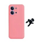 Kit support voiture magn�tique renforc� + coque silicone liquide phonecare pour xiaomi redmi 15c - rose ...
