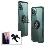 Kit de verre tremp� 5d anti - spy / intimit� + coque 3x1 clear armor + support magn�tique renforc� pour ...