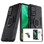 Kit verre tremp� 5d full + coque 3x1 military defender + support magn�tique l pour la voiture pour xiaomi ...