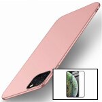 Kit verre tremp� 5d full + coque mince et rigide pour iphone 12 pro max - rose