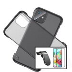 Kit verre tremp� 5d full + coque sans bordures + support magn�tique l pour voiture noir pour realme c11 ...
