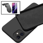 Kit verre trempé 5d full + coque silicone liquide + support magnétique l pour voiture pour iphone 12 ... Kit verre trempé 5d full + coque silicone liquide + support magnétique l pour voiture pour iphone 12 ...