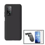 Kit verre tremp� 5d full + coque silicone liquide + support magn�tique l pour voiture pour xiaomi mi ...