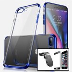 Kit verre trempé 5d full + coque slimarmor + support magnétique l pour voiture pour iphone 7 - bleu Kit verre trempé 5d full + coque slimarmor + support magnétique l pour voiture pour iphone 7 - bleu