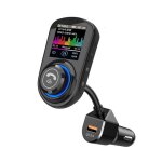 Kit de voiture avec ecran lcd couleur 1. 8 pouces, bluetooth 5. 0, qc3. 0, chargeur de voiture, transmetteur ...