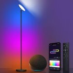 Lampadaire led 30w / 3000lm, 2 - en - 1 lampe sur pied smart wifi avec app et tlcommande control, compatible ...