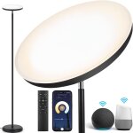 Lampadaire led, 30w / 3000lm wifi lumineux lampadaire, 3000k - 6000k dimmable lampe sur pied avec tlcommande ...