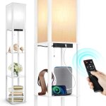 Lampadaire salon avec etagres, dimmable avec tlcommande, 4 tempratures de couleur rglable, minuterie ...