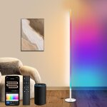 Lampadaire sur pied salon, rgbcw led lampadaire compatible avec alexa / google home / wifi app et tlcommande ...