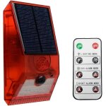Lampe d'alarme solaire, dtecteur de mouvement stroboscopique avec tlcommande, alimente par l'nergie ...