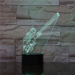 Lampe de chevet 3d en forme de fusil de sniper, pour chambre d'enfant, veilleuse a couleur changeante, ...