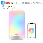 Lampe de chevet led connecte tuya, wi fi, rvb, 10w, commande a distance via application mobile, idal ...