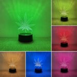 Lampe feuille 3d decorative, lampe de chevet chambre intelligente a 7 couleurs pour enfants, veilleuse ...