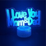 Lampe led 3d pour bote de nuit, lumire d'ambiance, bureau, amour, maman et papa, commande de tlphone ...
