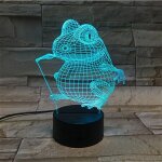 Lampe led 3d en forme de grenouille avec commande par t�l�phone intelligent, luminaire d�coratif d'int�rieur, ...