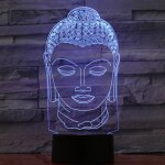 Lampe led 3d, illusion de bouddha, usb, tactile, tlcommande, bluetooth, haut - parleur, veilleuse colore, ...