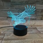 Lampe led en acrylique 3d illusion d'aigle, veilleuse usb pour table de chevet, commande par téléphone ... Lampe led en acrylique 3d illusion d'aigle, veilleuse usb pour table de chevet, commande par téléphone ...