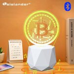 Lampe led bluetooth 3d avec haut - parleur et capteur tactile, luminaire d�coratif d'int�rieur, id�al ...