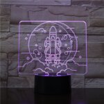 Lampe led en forme de navette spatiale 3d, illusion d'atmosphre, interrupteur tactile, veilleuse pour ...