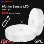 Lampe led intelligente avec capteur de mouvement, rechargeable par usb, luminaire dcoratif d'intrieur, ...