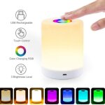 Lampe led intelligente de chevet portable, rechargeable, contrle tactile, variateur a induction, changement ...