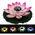 Lampe led solaire en forme de fleur de lotus pour piscine et jardin ¿ dcoration flottante colore avec ...