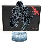 Lampe led superhero 3d - illusion d'optique veilleuse intelligente lampe de table avec cble d'alimentation ...