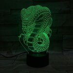 Lampe led usb 3d avec interrupteur tactile en forme de serpent, veilleuse aux couleurs changeantes, ambiance ...