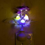 Lampe de nuit led colore avec capteur de lumire intelligent, prise us / eu, romantique, lampe champignon ...