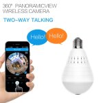 Lampe panoramique � 360 , dispositif de s�curit� domestique sans fil, wi - fi, cctv, cam�ra, peut �tre ...