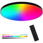 Lampe de plafond led dimmable avec t�l�commande, 24w rgb plafonnier led couleur ip44 etanche, contr�le ...