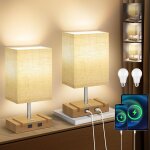 Lampes de table 2er set lampe de table avec connecteurs usb a + type - c 2 ampoules led, lampe de table ...