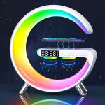Lampe de table intelligente, lampe d'ambiance avec reveil chargeur induction, haut - parleur bluetooth, ... Lampe de table intelligente, lampe d'ambiance avec reveil chargeur induction, haut - parleur bluetooth, ...